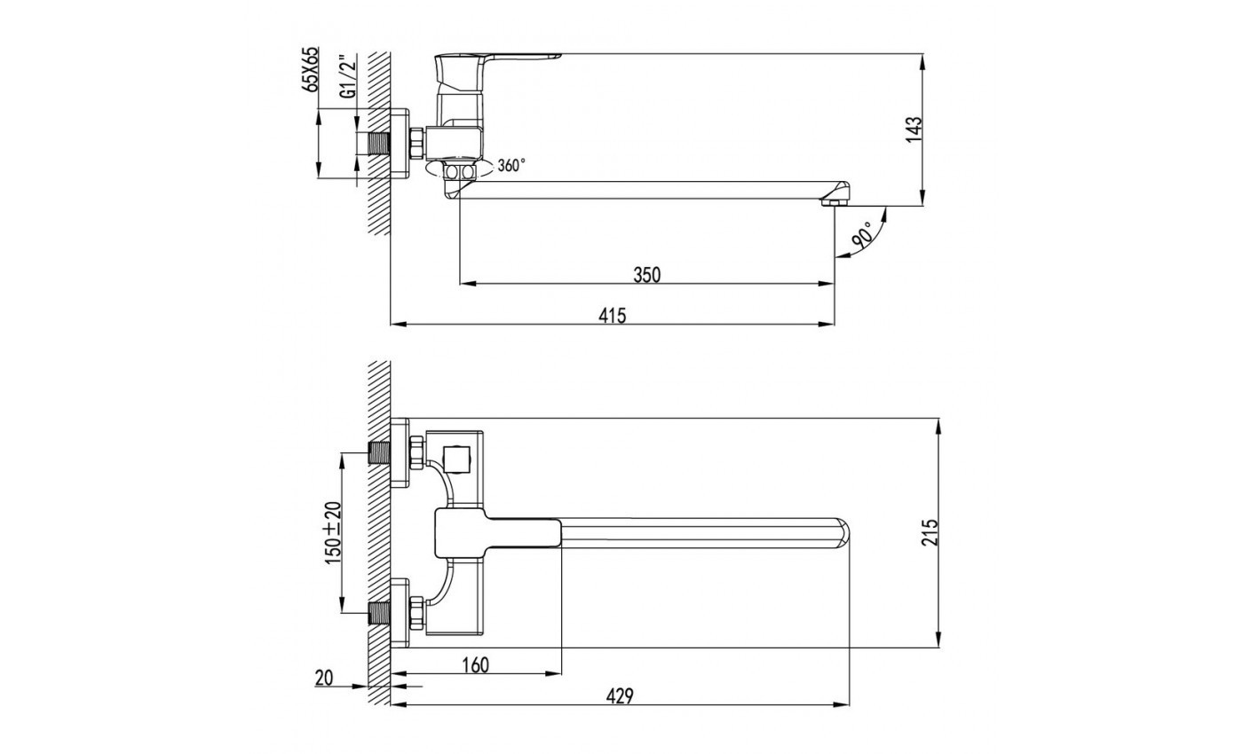 Приобрести lemark смеситель для ванны basis, хром lm3617c