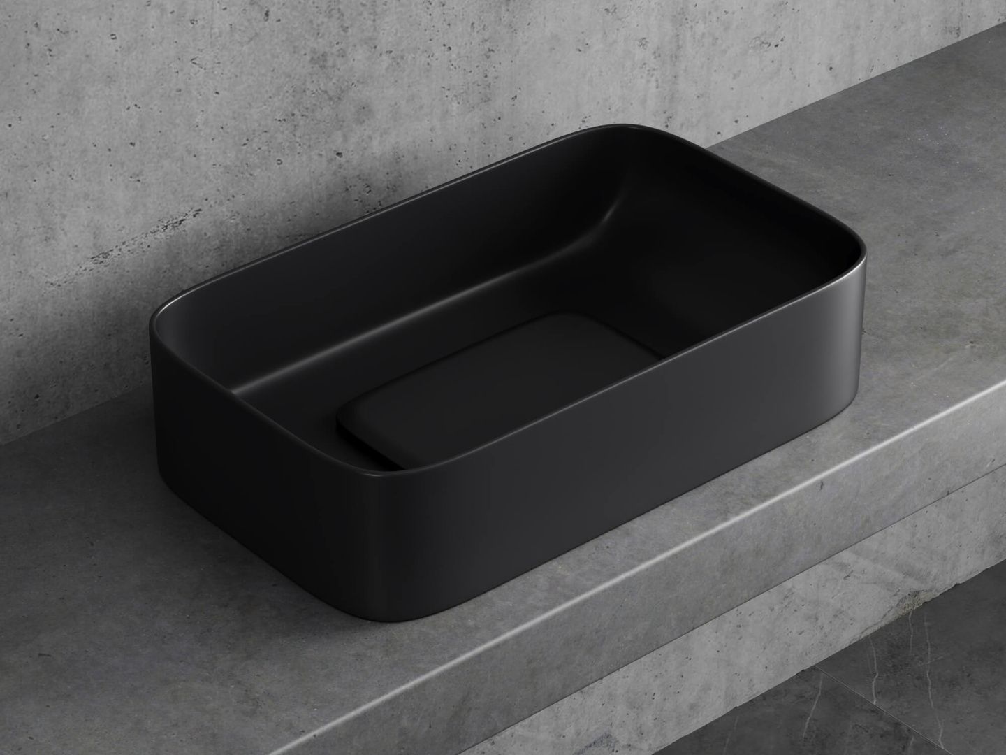 Приобрести hayzburg накладная раковина чаша 61х38 см, черная матовая hb-0033-60mb