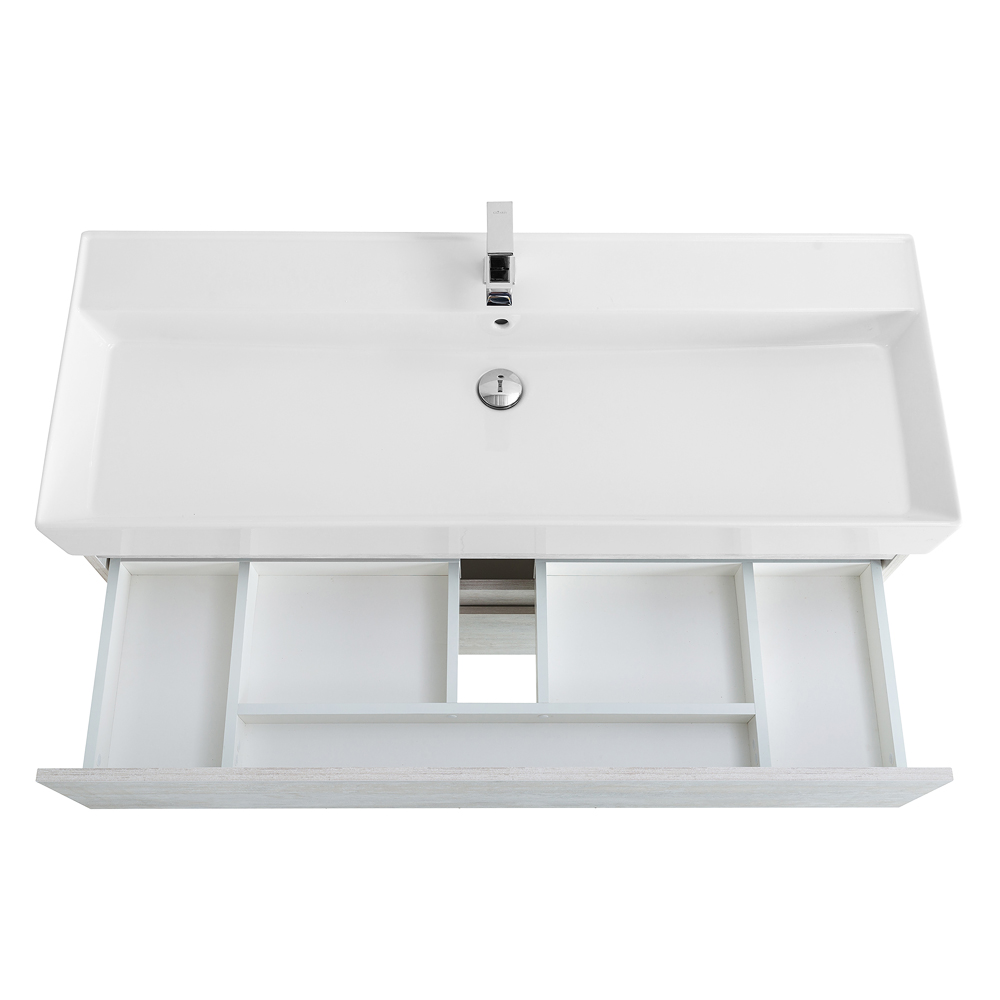 Приобрести cezares тумба подвесная с раковиной molveno 46 120 см legno bianco, белый глянец molveno 46-120-2c-so-lb