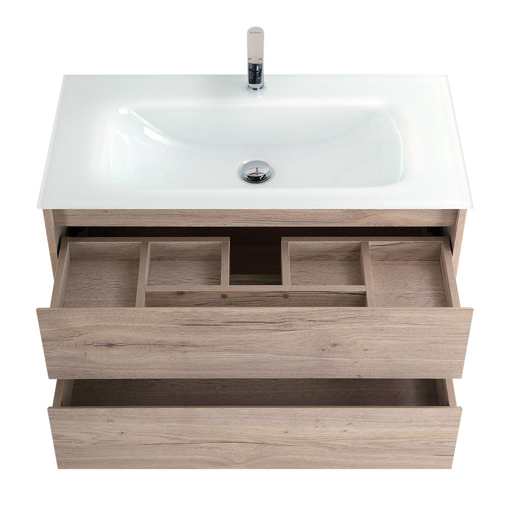 Приобрести belbagno тумба с раковиной kraft 100 см, подвесная rovere galifax bianco, стеклянная раковина