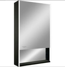 Continent Зеркало шкаф с подсветкой Filit 60х80 см, бесконтактный включатель, леовосторонее, черное
