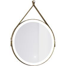 Jorno Зеркало Wood 60 см, с подсветкой, датчик движения, кожа