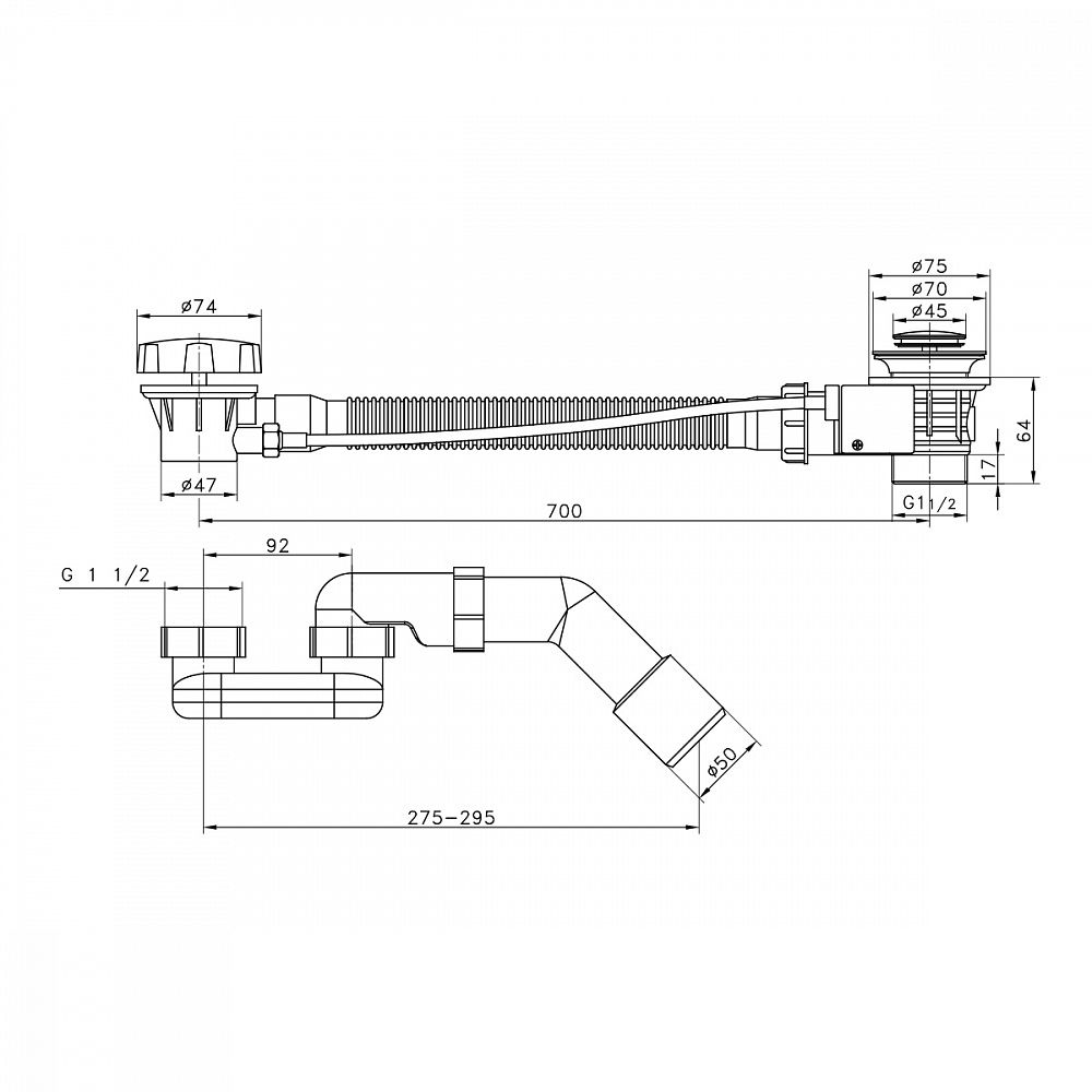 Приобрести raglo слив-перелив для ванны click-clack, тросик, медь r600.30.33