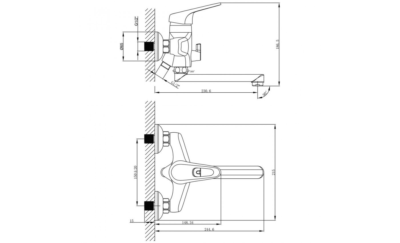 Приобрести lemark смеситель для ванны luna, хром lm4113c