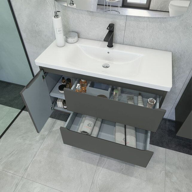 Приобрести caprigo тумба с раковиной forte 100 см, левая, айрон