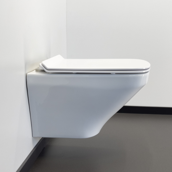 Приобрести comforty подвесной унитаз 108 безободковый, сиденье дюропласт softclose тонкое, быстросъёмное