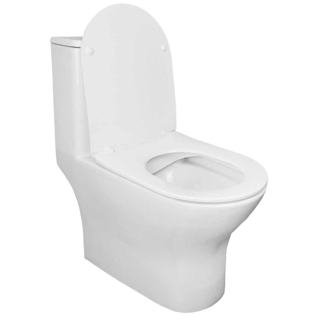 Приобрести azario унитаз - моноблок terni 670x350x760 горизонтальный слив, быстросъемное сиденье микролифт az-8618