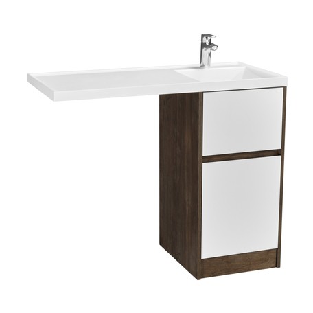 Приобрести тумба напольная с раковиной-столешницей акватон лондри 105 r/l, дуб кантри