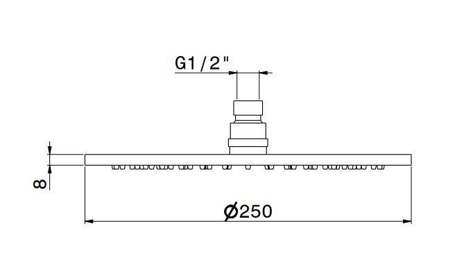 Приобрести kerama marazzi верхний душ ole 250х250мм, атласное золото 27747km.m0.071