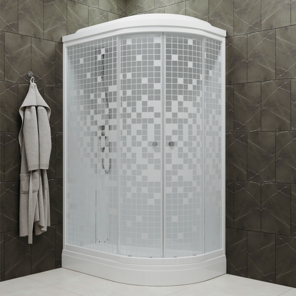 Приобрести тритон душевая кабина коралл в 120х80 см, белая, узор, левая щ0000043487