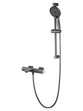 Смеситель для ванны с душевым гарнитуром и термостатом WONZON & WOGHAND SOLID, Темный графит (WW-C2011-A-BGG)