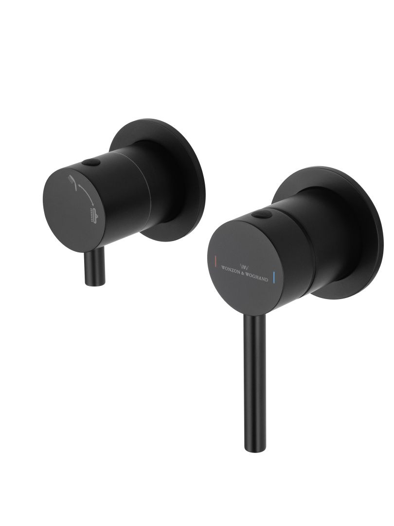 Приобрести смеситель для душевой системы встраиваемый wonzon & woghand stick, черный матовый (ww-838017-mb)