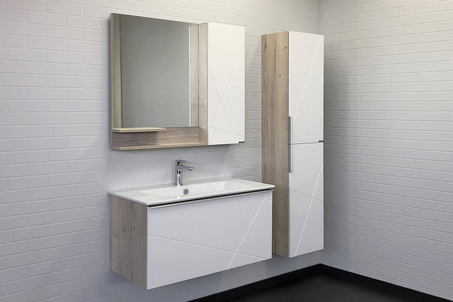 Приобрести сomforty пенал мерано-35 белый/дуб дымчатый