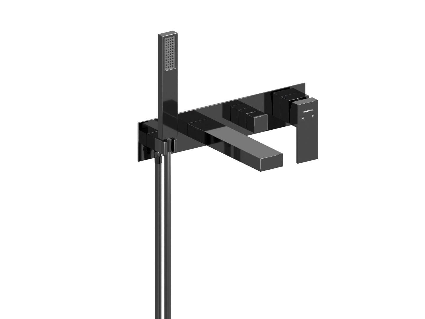 Приобрести hayzburg встраиваемый смеситель для ванны и душа, черный хром hb-1004bch