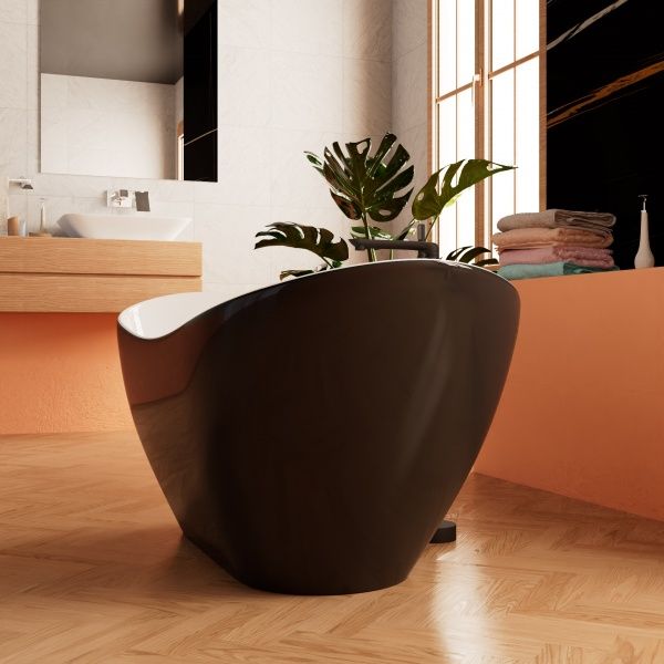 Приобрести frank акриловая ванна f6107 white/black,170х75 см, отдельностоящая