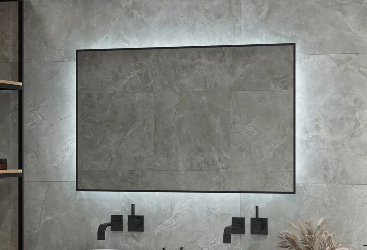 Приобрести continent зеркало с подсветкой amer 100х70 см, черное