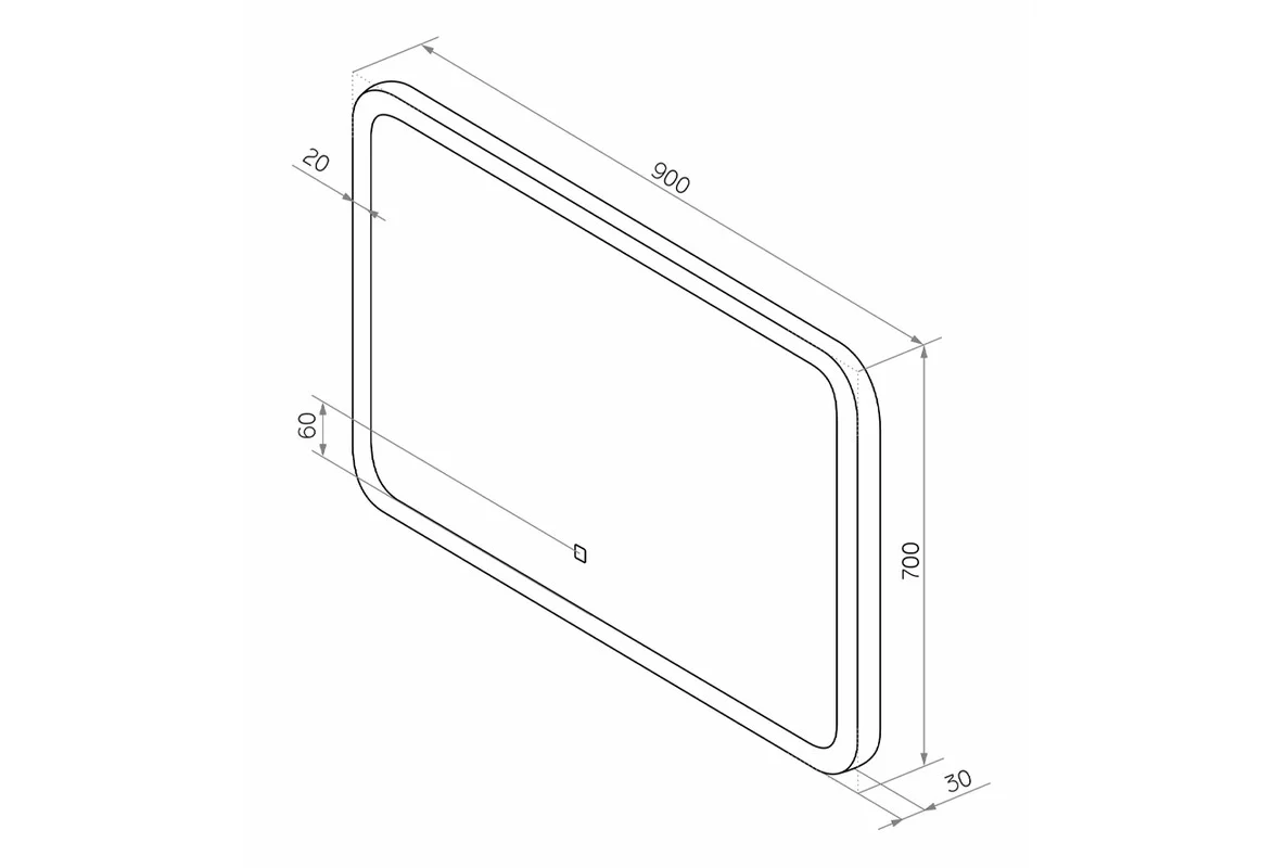 Приобрести continent зеркало с подсветкой demure 90х70 см, белое