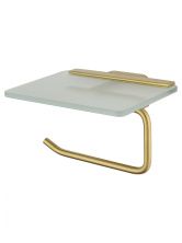 Держатель для туалетной бумаги с полкой WONZON & WOGHAND GRAFFITY, Брашированное золото (WW-9326-BG)