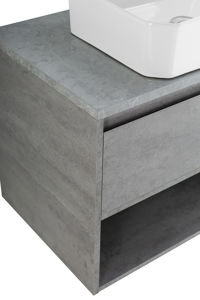 Приобрести belbagno тумба со столешницей kraft 80 см с ящиком и полкой, подвесная cemento grigio