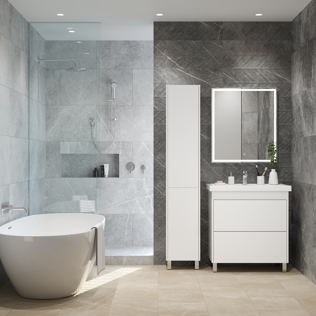 Приобрести briz пенал напольный ricci 35 см, белый, правый, п-35