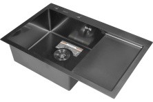 Gerhans Кухонная мойка 78х51 см, левосторонняя, графит