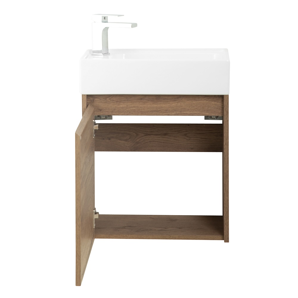 Приобрести belbagno тумба с раковиной kraft mini 50 см, подвесная rovere tabacco левосторонняя, белая раковина