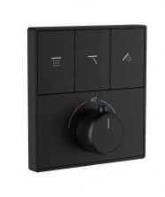 Термостатическая панель смесителя встраиваемая на 3 потребителя WONZON & WOGHAND, Черный матовый (WW-INF363A-MB)