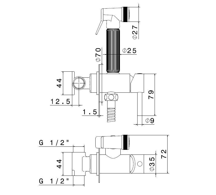 Приобрести kerama marazzi смеситель с гигиеническим душем, хром 27721km.21.018