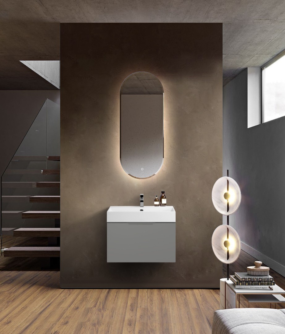 Приобрести cezares тумба подвесная с раковиной premium 70 см grigio nuvola, серая 55399