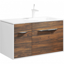 Тумба подвесная с раковиной Aqwella Malaga 90 см Mal.01.09/R/CD, белый/крафт