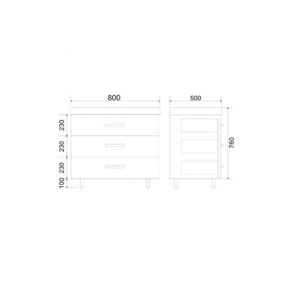 Приобрести mirsant тумба напольная с раковиной fuji 80см.