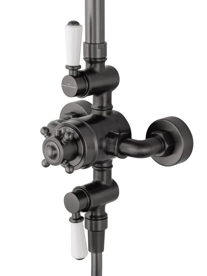 Приобрести душевая система с термостатом wonzon & woghand retro, темный графит (ww-b3041-bgg)