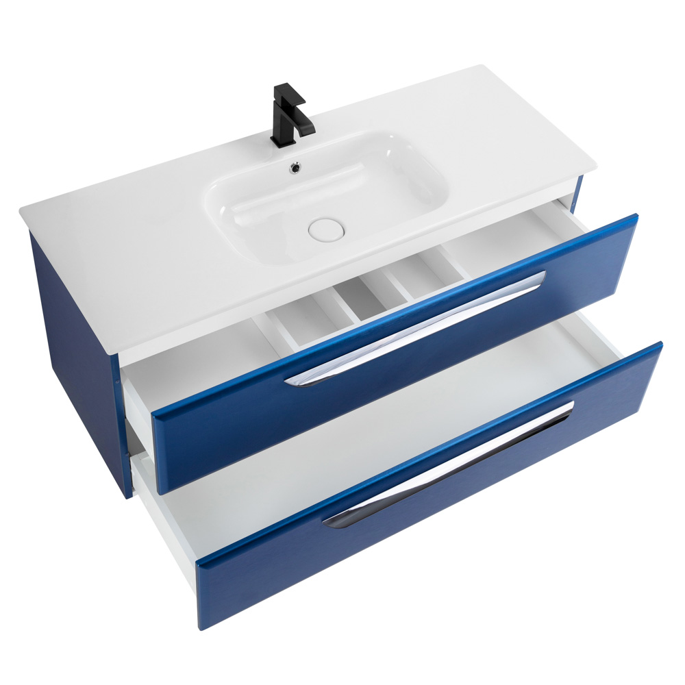 Приобрести cezares тумба подвесная с раковиной eco-cer 120 см sapfiro, синяя eco-cer-1200-2c-so-spf-p