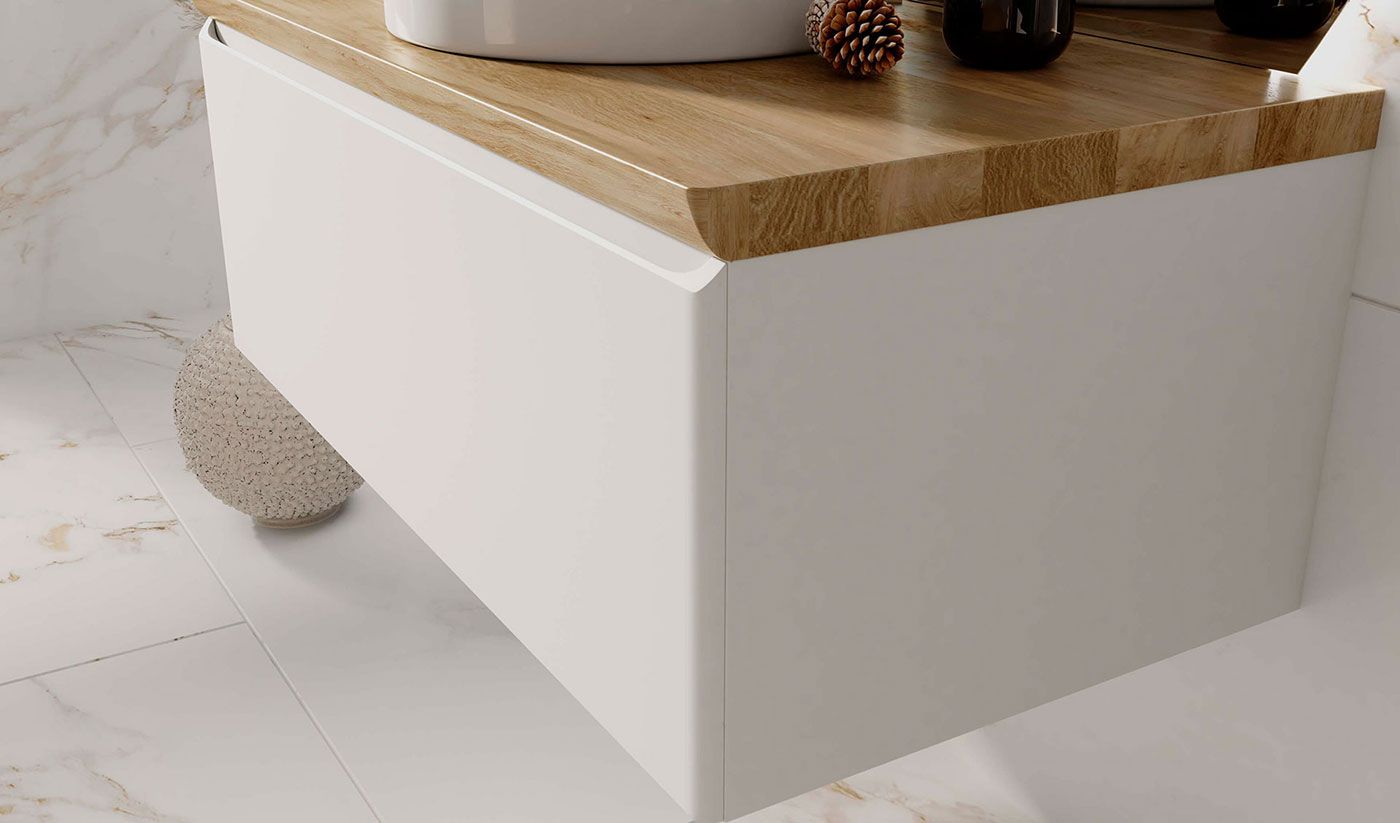 Приобрести jorno тумба подвесная solis 100 см со столешницей, белая