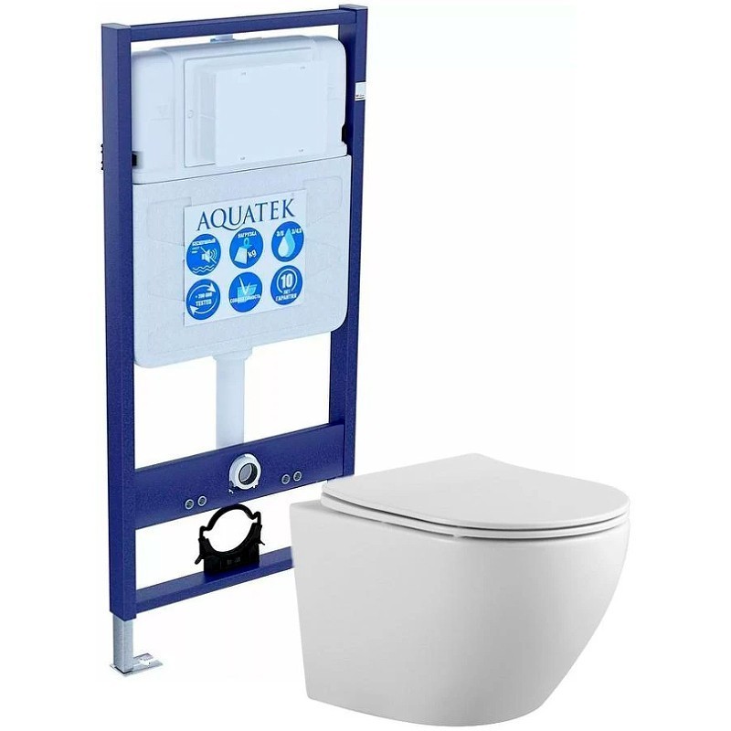 Приобрести комплект унитаз с инсталляцией set aquatek европа