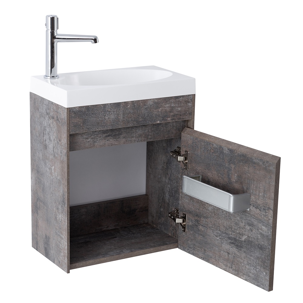 Приобрести belbagno тумба с раковиной pietra mini 46 см, подвесная с дверью 46-r stone, белая раковина