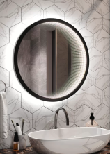 Continent Зеркало с подсветкой Infinity Black 60х60 см, черный