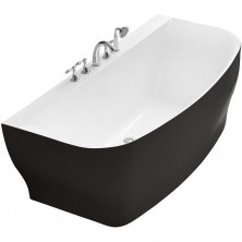 Ванна акриловая пристенная BelBagno 165х80 см, BB74-NERO