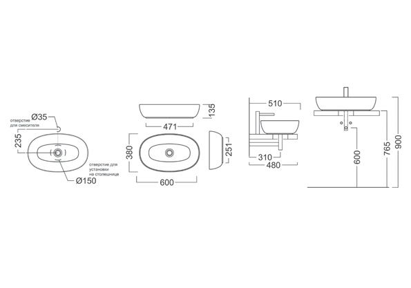 Приобрести раковина-чаша kerama marazzi plaza 60 см plr.wb.60