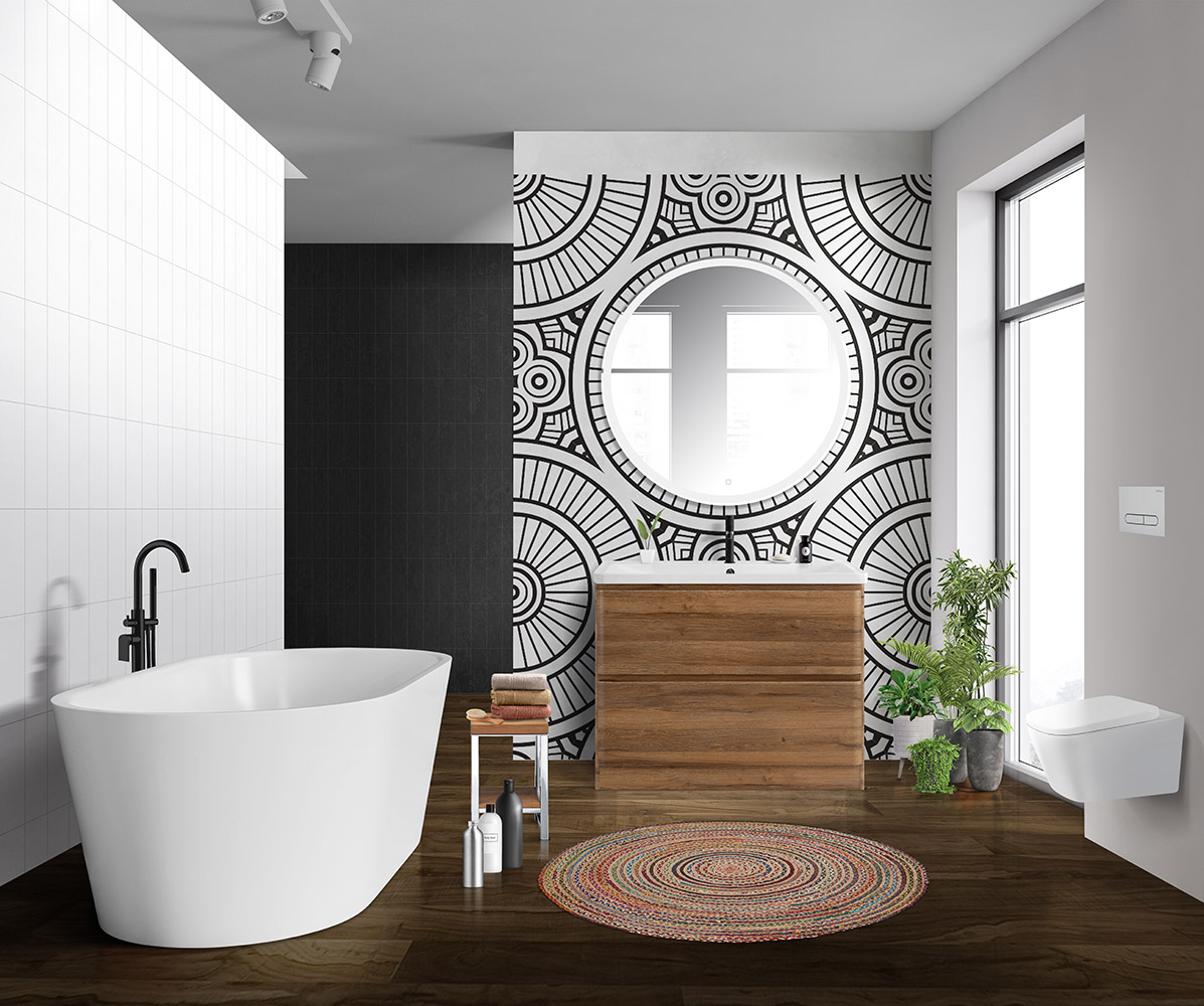 Приобрести belbagno тумба с раковиной albano 100 см, напольная rovere rustico, белая раковина