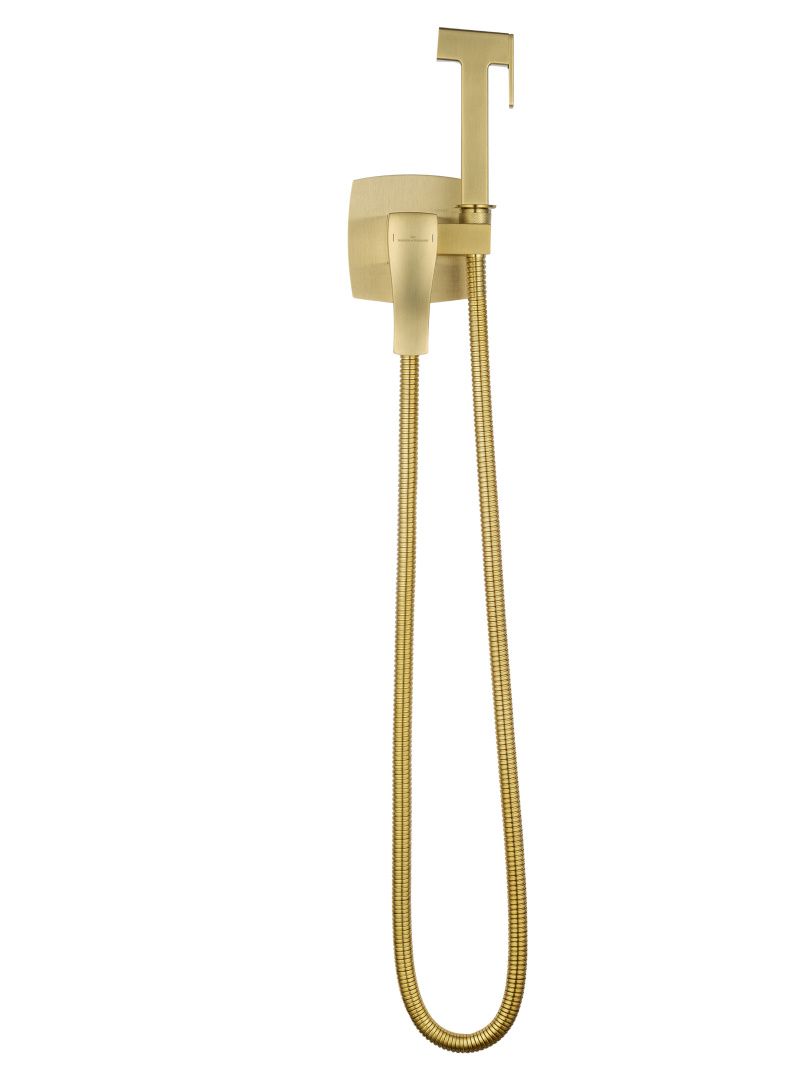 Приобрести смеситель с гигиеническим душем встраиваемый wonzon & woghand flex, брашированное золото (ww-88829072-bg)