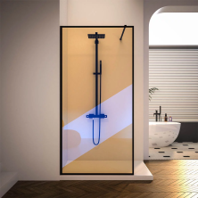 Veconi Душевая перегородка Korato 110x200 см, черный матовый, хамелеон KR81BC-110-09-C4