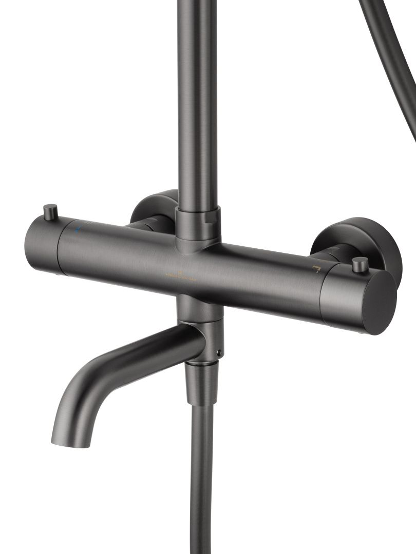 Приобрести душевая система с термостатом wonzon & woghand stick, темный графит (ww-88739903-bgm)