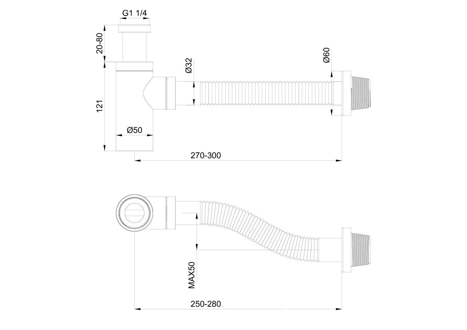 Приобрести сифон для раковины wonzon & woghand, черный матовый (ww-88ss101-mb)