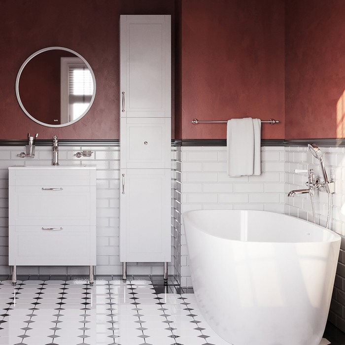 Приобрести iddis тумба напольная oxford с раковиной 60 см. белая oxf60w0i95k