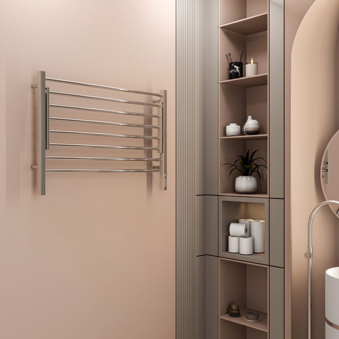 Приобрести terminus полотенцесушитель горизонт п8 80х60 см, с полкой, электрический, хром