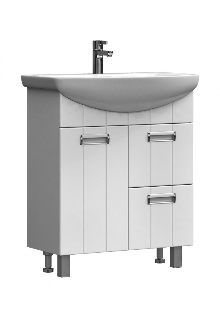 Приобрести vigo тумба с раковиной diana 70см, 1 дверца, 2 ящика, напольная, белая tn.dia.bal.70.1d.2y