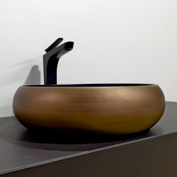 Приобрести comforty раковина 78650 41х41 см, медная-черная матовая