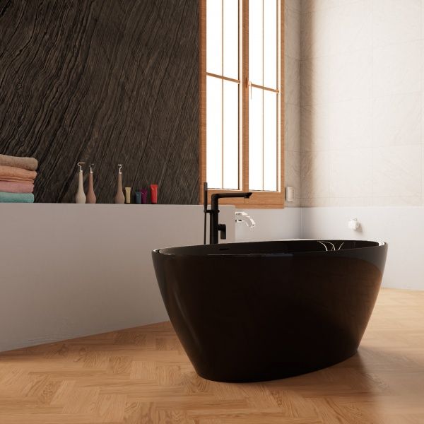 Приобрести frank акриловая ванна f6123 black/black,170х81 см, отдельностоящая