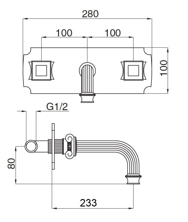Приобрести cezares смеситель для раковины olimp, скрытый монтаж, хром olimp-bls2-01-o